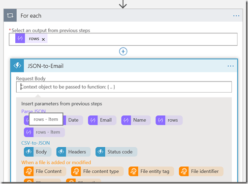 AZUREportal Ent Integration and LogicApp create 31 add function app to Logic app