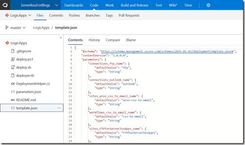 AZUREportal Ent Integration and LogicApp create 58 DevOps