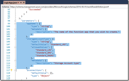 AZUREportal Ent Integration and LogicApp create 67 add function app to Logic app deployment